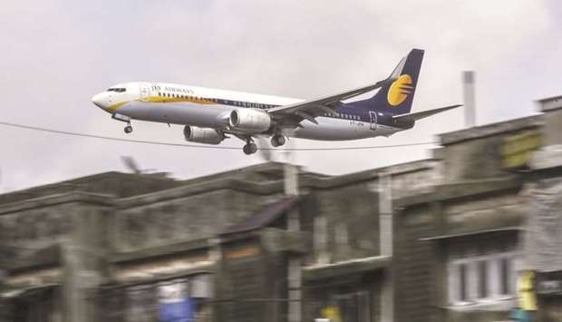 A Jet Airways India aircraft prepares to land at Chhatrapati Shivaji International Airport in Mumbai (file).