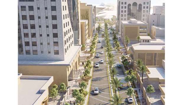An artistu2019s impression of sections of Doha Central Development and Beautification Projects.