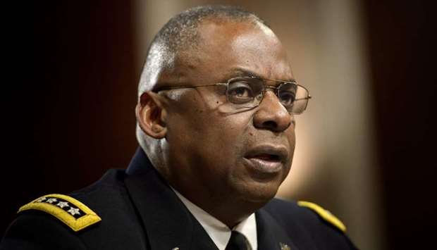 In this file photo taken on March 8, 2016 Army General Lloyd Austin III, commander of the US Central Command, speaks during a hearing of the Senate Armed Services Committee in Washington, DC