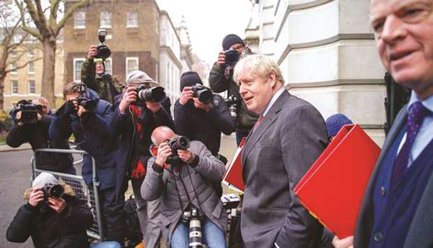 UKu2019s Prime Minister Boris Johnson and Scottish Secretary Alister Jack depart from a weekly meeting of cabinet ministers in London. Johnson will head to Brussels within days for urgent talks with European Commission President Ursula von der Leyen, amid growing fears on both sides that Brexit trade talks will fail.