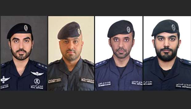 From Left to Right: Capt. Eng. Nasser Al Ziyara, Capt. Eng. Muhammad Al-Sulaiti,  Capt. Eng. Muhammad Al-Hajri, Ft. Lt., Ali Al-Mannai