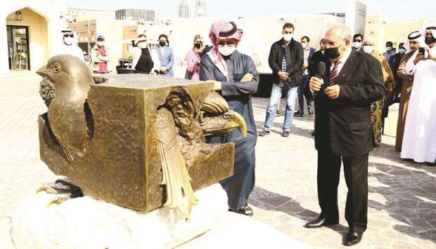 Cuban ambassador Eumelio Caballero Rodriguez and Katara general manager Dr Khalid Ibrahim al-Sulaiti at the inaugural ceremony yesterday. PICTURES: Jayan Orma.