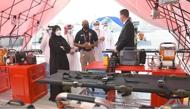 HE Dr. Hanan Mohamed Al Kuwari, Minister of Public Health, during her visit to Education City Stadium