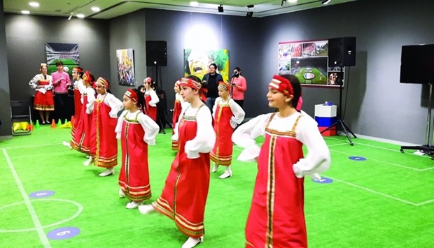 Children performing a traditional Russian dance
