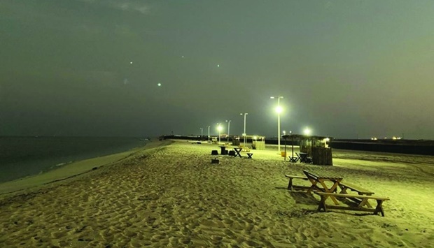 Al Mamlha Beach for women is equipped with solar-powered lights.