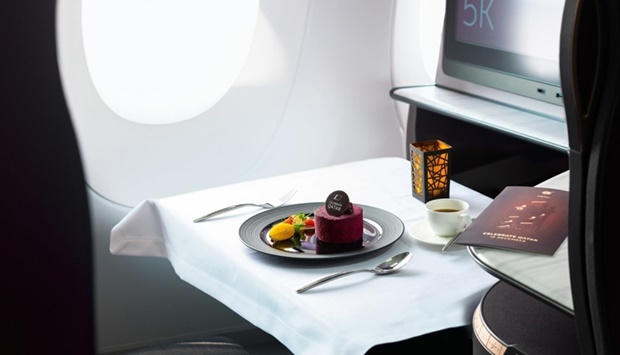 First and Business Class passengers will be welcomed with a refreshing beverage created for this occasion