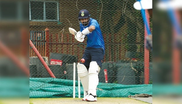 Indiau2019s K L Rahul is seen during a net session at SuperSport Park in Centurion, Gauteng, South Africa, yesterday. (@BCCI)