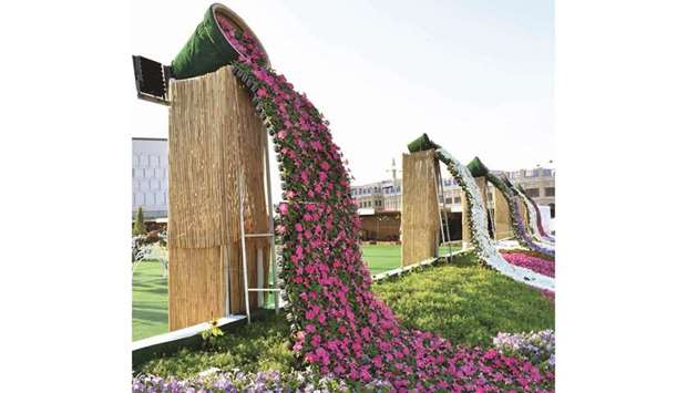 Featuring flowers, plants, seeds and agricultural equipment, the event which runs until December 11 at the West Square of Doha's popular landmark, is organised by Souq Waqif management in co-operation with the Ministry of Municipality. Some of the captivating floral installations at the festival venue. PICTURE: Thajudheen.