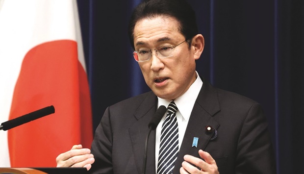 Japanese Prime Minister Fumio Kishida speaks during a press conference at the prime ministeru2019s official residence in Tokyo on December 21. The annual budget will fund some of the spending for Kishidau2019s recent stimulus package of more than $690bn that aimed to shore up a recovery from Covid that is now facing the challenge of the new Omicron variant.