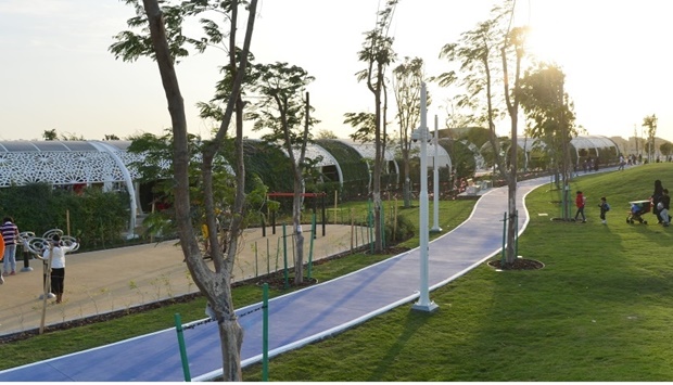 A salient feature is the integrated cooling and air conditioning system for the 657m pedestrian and jogging tracks throughout the park, ensuring temperature between 26C and 28C. PICTURES: Shaji Kayamkulam
