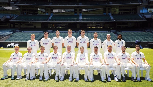 England squad pose for a group photograph at the Melbourne Cricket Ground yesterday. (englandcricket)