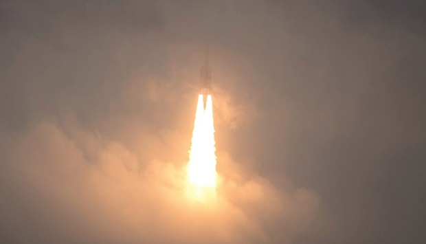 Arianespaceu2019s Ariane 5 rocket with Nasau2019s James Webb Space Telescope onboard launches from Europeu2019s Spaceport, the Guiana Space Center in Kourou, French Guiana, yesterday.