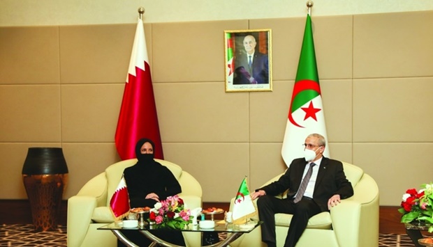 HE Buthaina bint Ali al-Jabr al-Nuaimi, Minister of Education and Higher Education meets with Dr Abdelbaki Benziane, Algerian Minister of Higher Education and Scientific Research