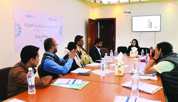 QRCS' introductory workshop during the launch of an emergency health and nutrition services project in Marib Governorate, Yemen.