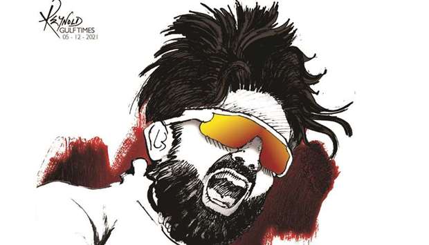 New Zealandu2019s Ajaz Patel (Illustration by Reynold/Gulf Times)