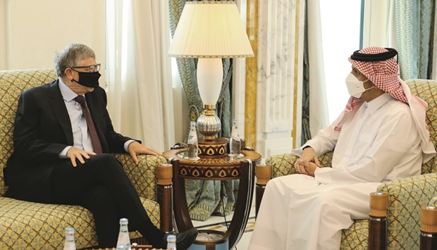 During the meeting, they reviewed the partnership between Qatar and the Bill and Melinda Gates Foundation, besides issues of common interest.