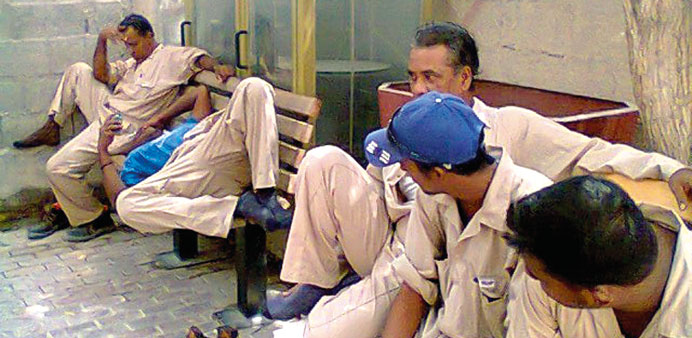 Some of the affected Sri Lankan workers.