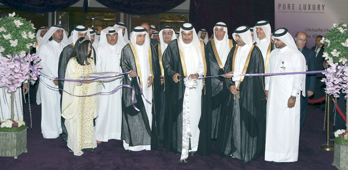 HE the Prime Minister and Foreign Minister Sheikh Hamad bin Jassim bin Jabor al-Thani inaugurating the Doha Jewellery and Watches Exhibition  yesterda