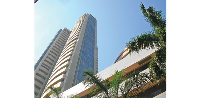 A view of the Bombay Stock Exchange. The Sensex fell 1% to 27,176.99 at the close yesterday.
