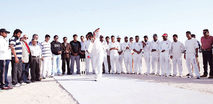 Chidananda Naik (General Manager of M Pallonji - Qatar) inaugurating the inaugural M. Pallonji Cricket Tournament 2013.