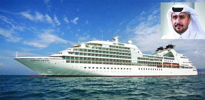 Seabourn Sojourn will make its maiden voyage to Qatar on November 17. Inset, QTA's Hassan al-Ibrahim.