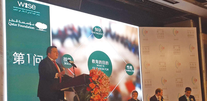 Yiannouka speaking at LIFE forum in Beijing.
