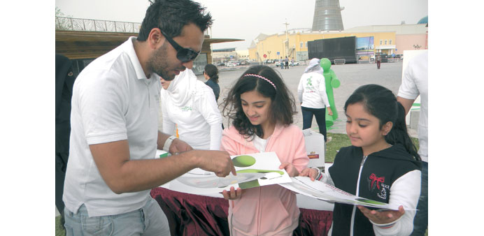 Children being briefed at Aspire Park. PICTURE: Joey Aguilar