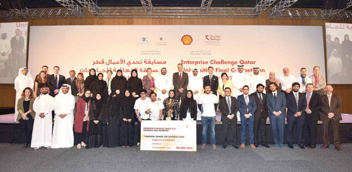 The winners with officials and dignitaries.
