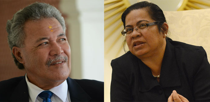 Prime Minister of Tuvalu, Enele S Sopoga  and Special Envoy of Kiribati, Teekoa Luta