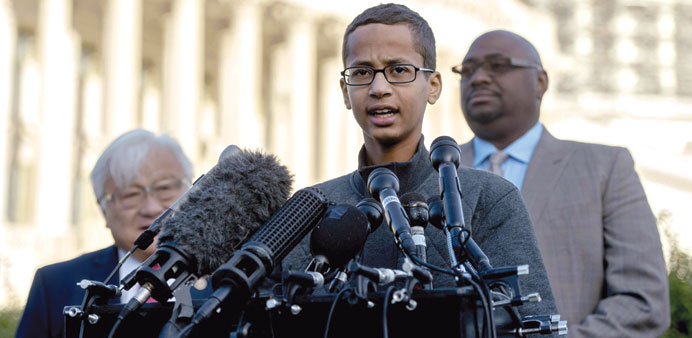 Ahmed Mohamed, who was arrested after he brought a homemade clock to his Irving high school to show his teachers and was later accused of having a u201cho