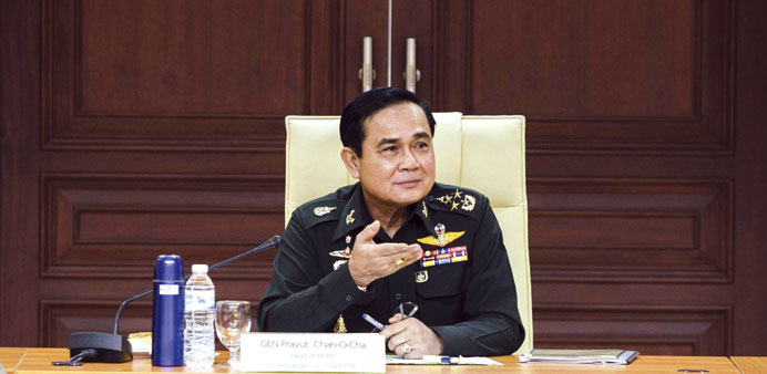 Thailandu2019s newly appointed Prime Minister Prayuth Chan-ocha attends a meeting with representatives from the Thai-European Business Association at the 