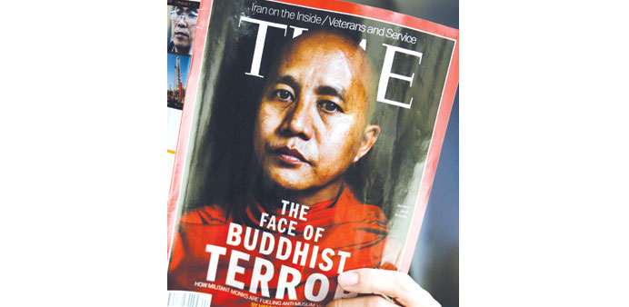 The July 1 issue of Time magazine carrying a picture of controversial Myanmar monk Wirathu on its cover.