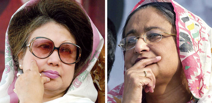 Bangladeshu2019s former prime minister Khaleda Zia and current premier Sheikh Hasina.