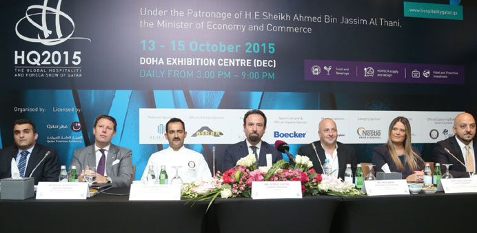 Organisers of Hospitality Qatar announcing the event schedule yesterday. PICTURE: Jayan Orma.