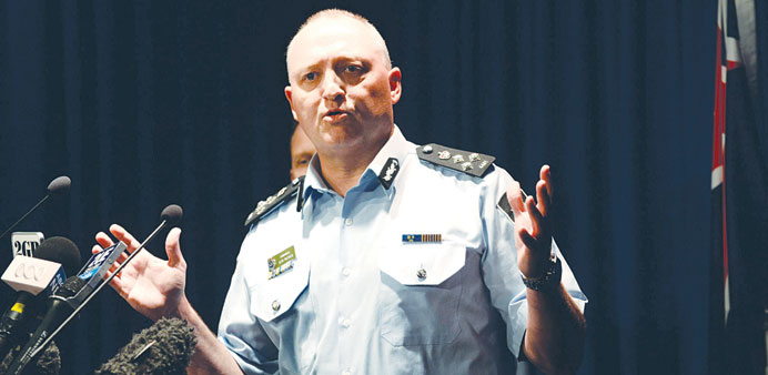 Australian Federal Police cyber crime operations manager commander Glen McEwen addresses a press conference in Canberra yesterday.