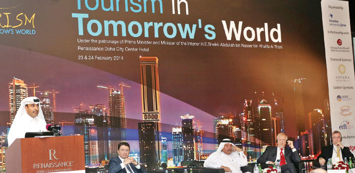 Qatar Tourism Authority chairman Issa bin Mohamed al-Mohannadi addressing the conference. PICTURE: Jayaram