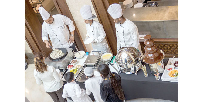  SWEET STATION: With a chocolate fountain, the sweet station is sure to pique the interest of dessert lovers. 