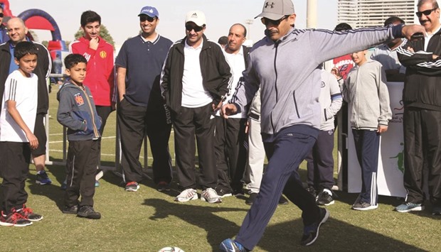 Saad Sherida al-Kaabi participating in the National Sport Day celebrations.