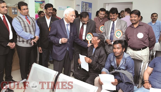 Indian ambassador Sanjiv Arora at the recent medical camp organised by the Indian Community Benevolent Forum, in association with Indian Doctors Club and Aster Medical Centre.