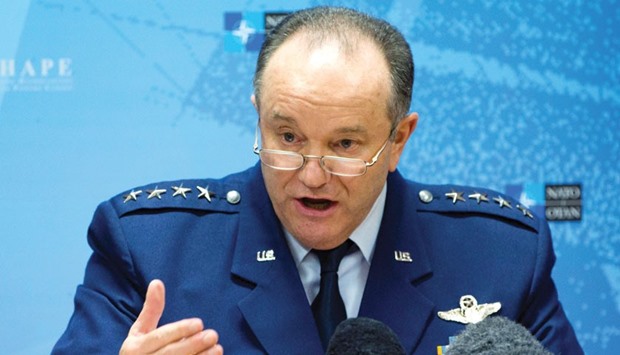 Breedlove speaks during a briefing at Nato headquarters in Brussels.