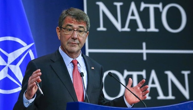 Pentagon chief Ashton Carter has met with top UAE officials in Brussels
