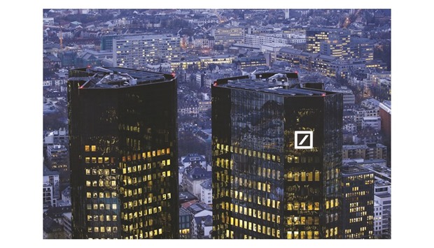 The Deutsche Bank headquarters in Frankfurt. Under the tender, Deutsche Bank will seek to buy euro-denominated unsecured bonds worth u20ac3bn ($3.38bn) and dollar-denominated bonds worth $2bn.