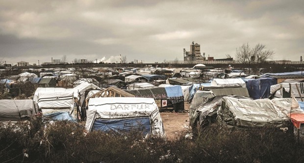 A photo taken yesterday shows a partial view of the so-called u2018Jungleu2019 migrant camp in Calais.
