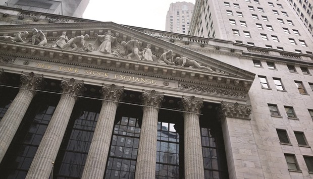 A frontal view of the New York Stock Exchange. As US stocks continue to struggle in 2016, equities are showing some signs selling pressure may be reaching an end.