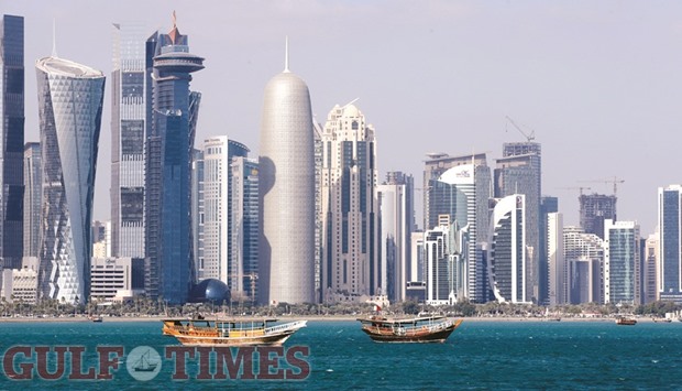 Two dhows cruise past the Corniche. PICTURE: Jayaram