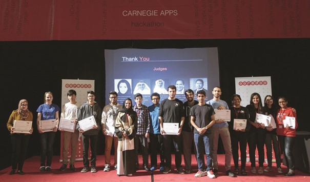 The winners of the competition with their certificates.