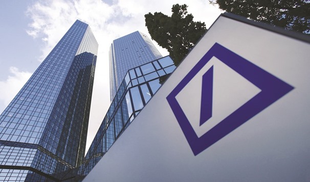 The headquarters of Deutsche Bank is seen in Frankfurt. Credit-default swaps on Deutsche Banku2019s senior debt, the worst performing in the measure this year, reached a more than four-year high of 271 basis points last week.