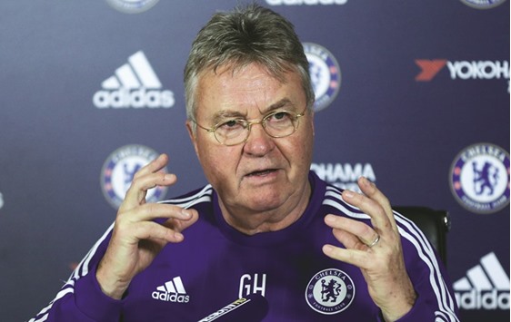 Chelsea manager Guus Hiddink during a press conference.