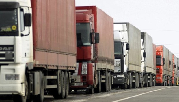 Ukraine bans transit of trucks from Russia