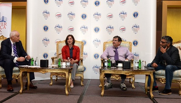 International media experts discuss issues and possible impacts of  the upcoming US presidential elections at a forum organised by AmCham Qatar yesterday. PICTURE: Jayan Orma
